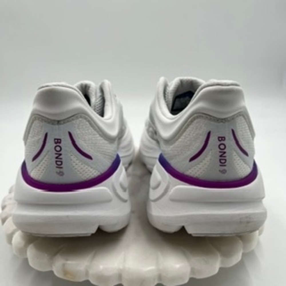 Hoka Bondi 8 Women 10B Cloud White Running Shoes 1162012-CYWH Sneaker - Picture 5 of 9